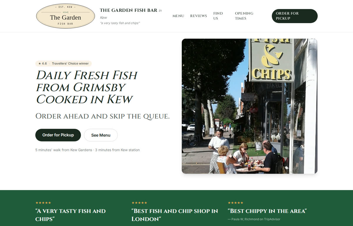 Garden Fish Bar — Kew